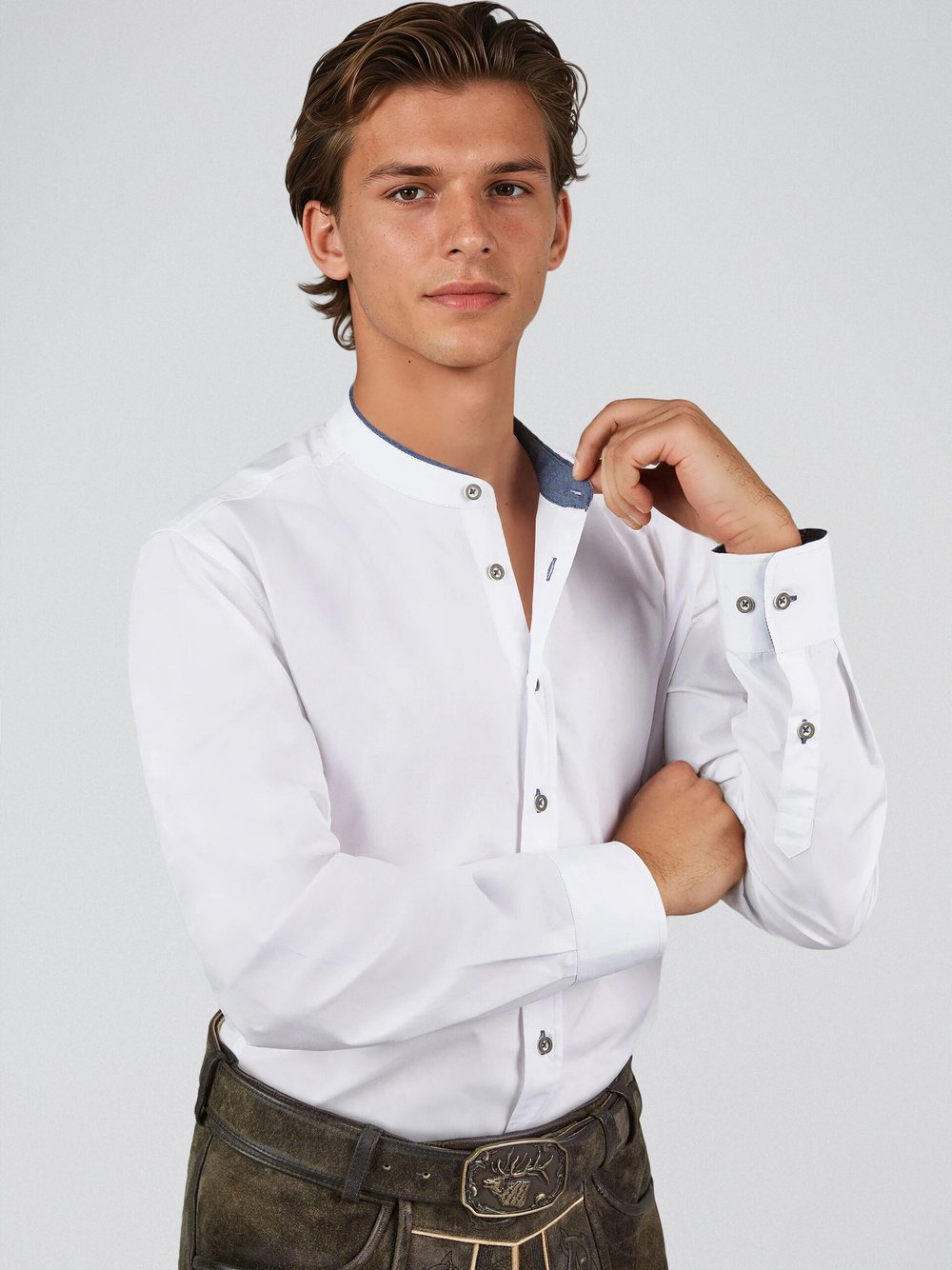 Spieth & Wenksy Trachtenhemd Herren Slim Fit Baumwolle mehrfarbig, 45-46