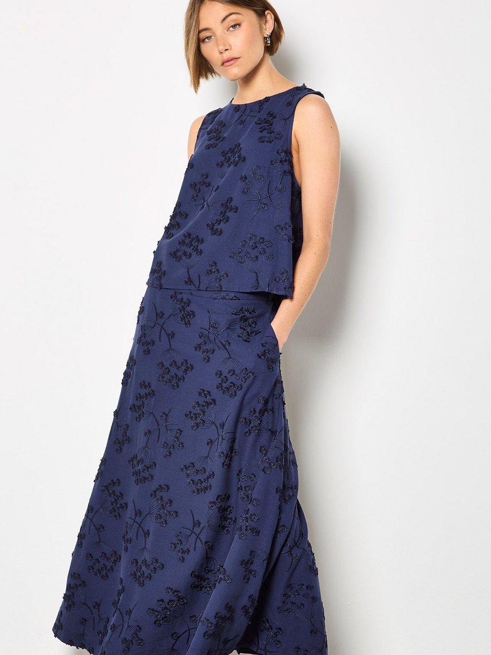 Thumbnail - Apricot Rock Damen Viskose blau gemustert, 36