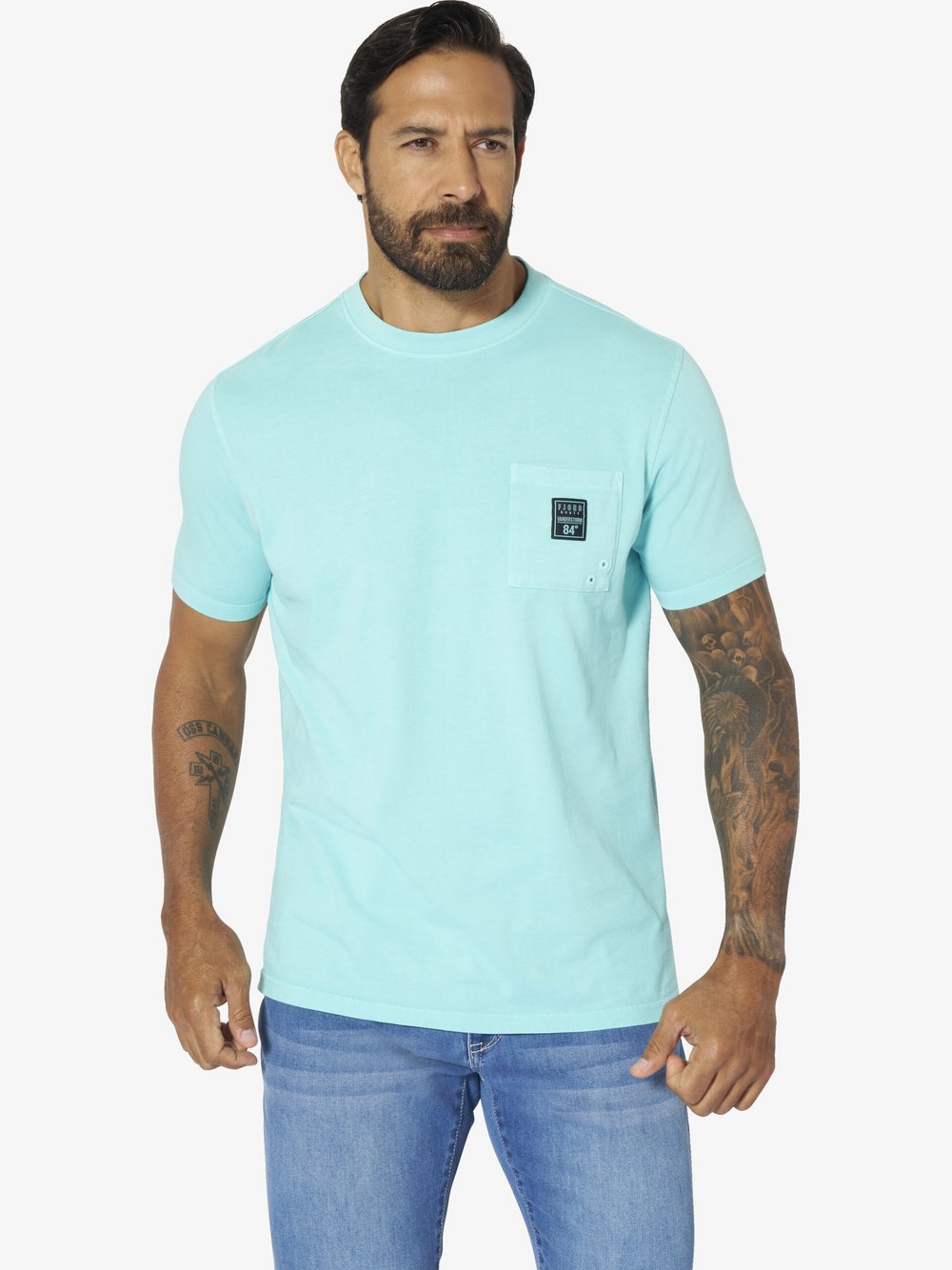 Jan Vanderstorm T-Shirt Herren Baumwolle blau, L