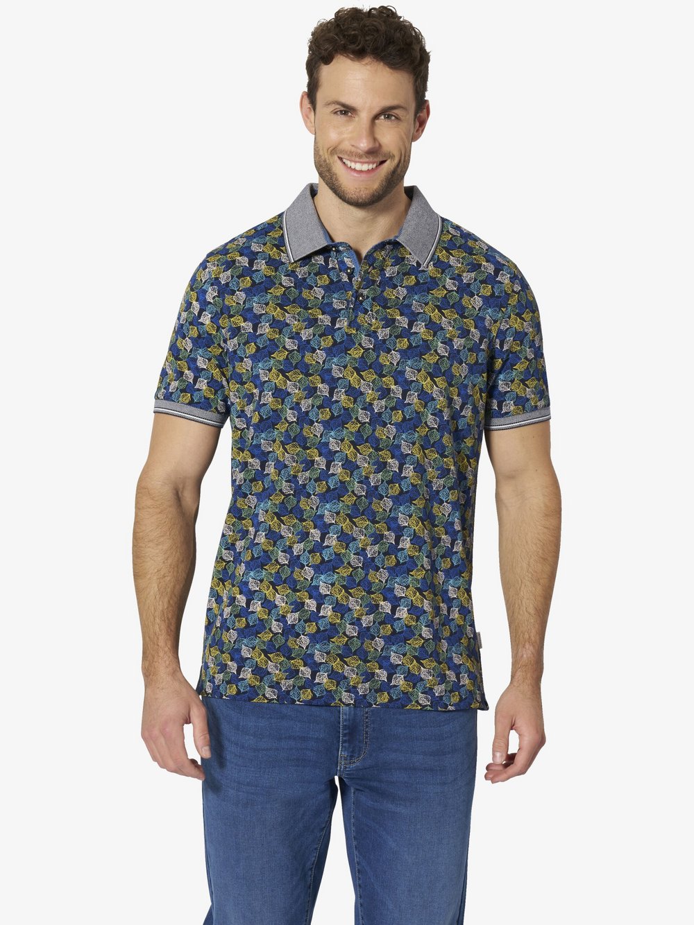 Thumbnail - BABISTA Poloshirt Herren Baumwolle blau bedruckt, M