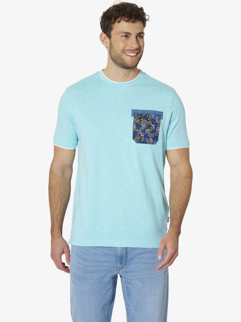 Thumbnail - BABISTA T-Shirt Herren Baumwolle blau gemustert, 4XL