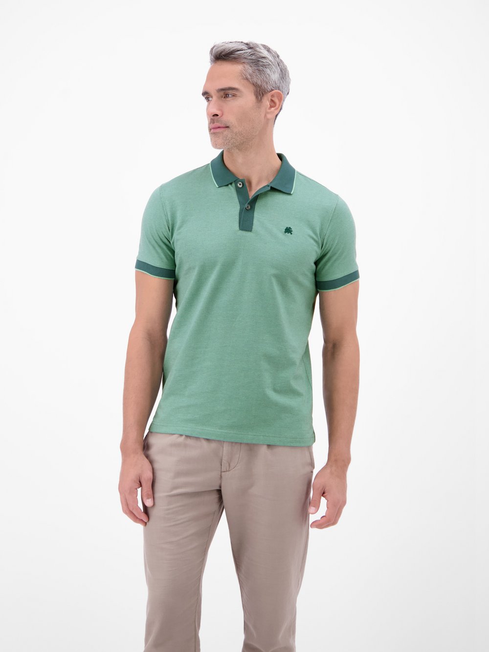 LERROS Poloshirt Herren Baumwolle grün, L