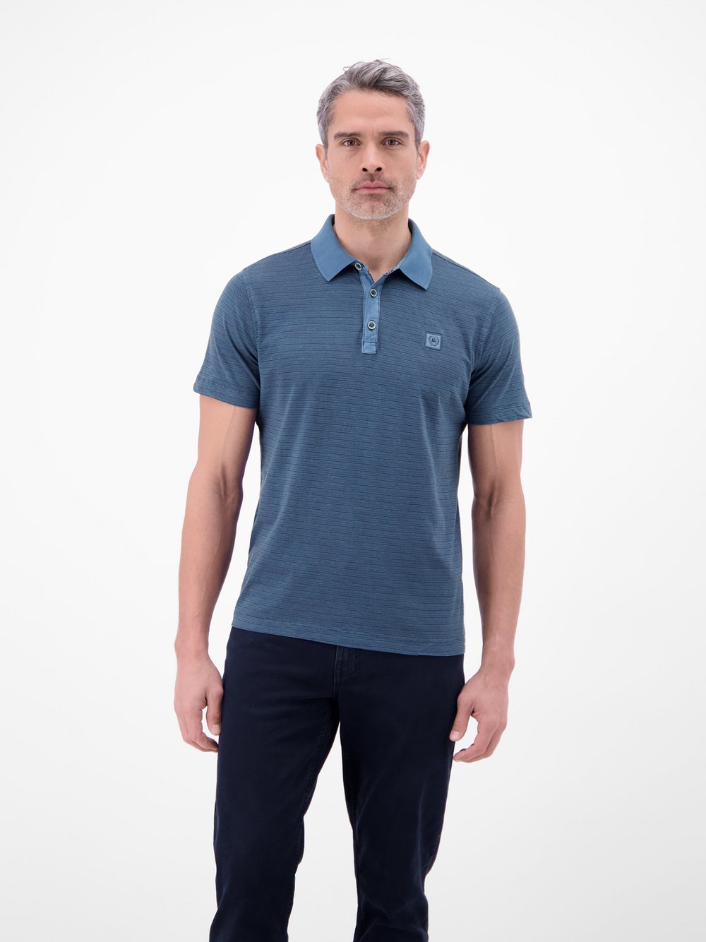 Thumbnail - LERROS Poloshirt Herren Baumwolle blau gestreift, XL