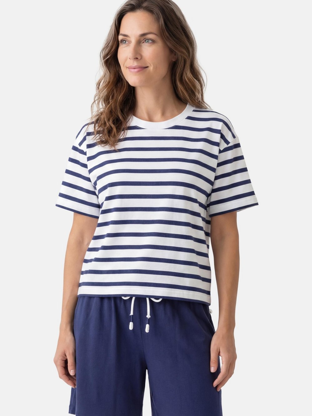 Thumbnail - Mey Schlafanzug Damen Baumwolle blau gestreift, XS