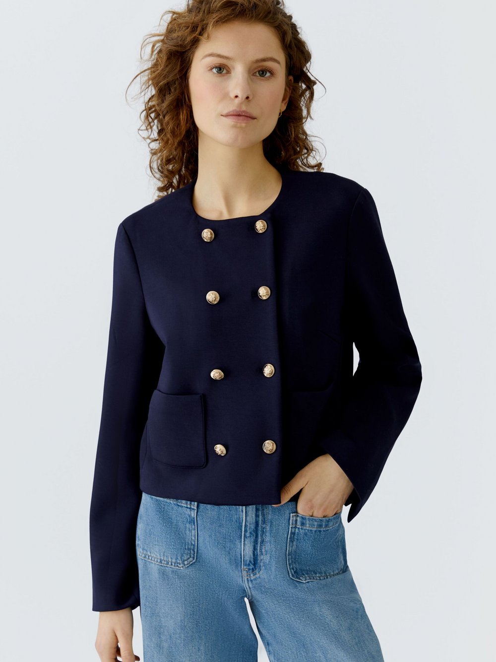 Thumbnail - Oui Jacke Damen blau, 38