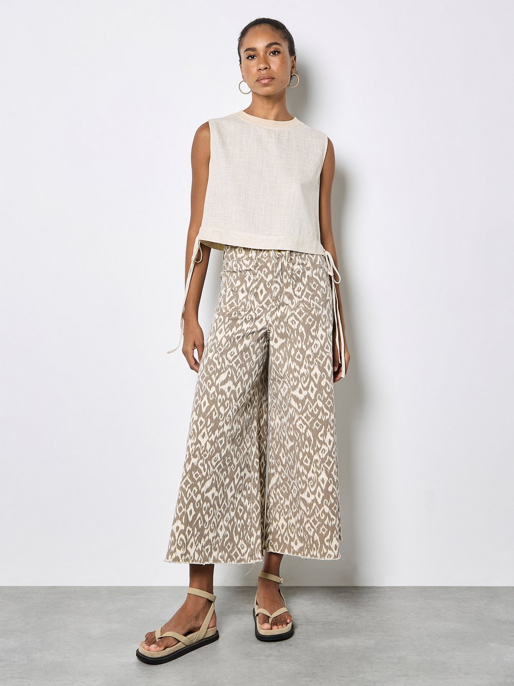 Apricot Jeans Damen Baumwolle beige bedruckt, 52