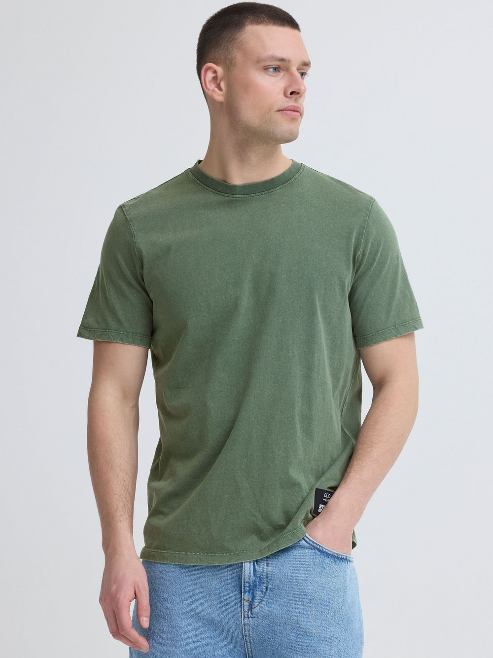 Thumbnail - BLEND Rundhalsshirt Herren Baumwolle grün, XXXL