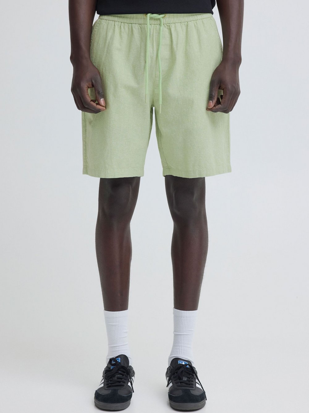 BLEND Leinenhose Herren Baumwolle grün meliert, XXXL