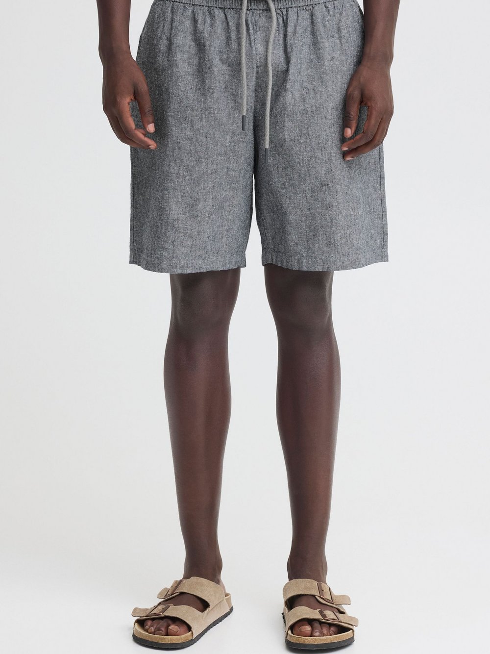 Thumbnail - BLEND Leinenhose Herren Baumwolle blau meliert, L