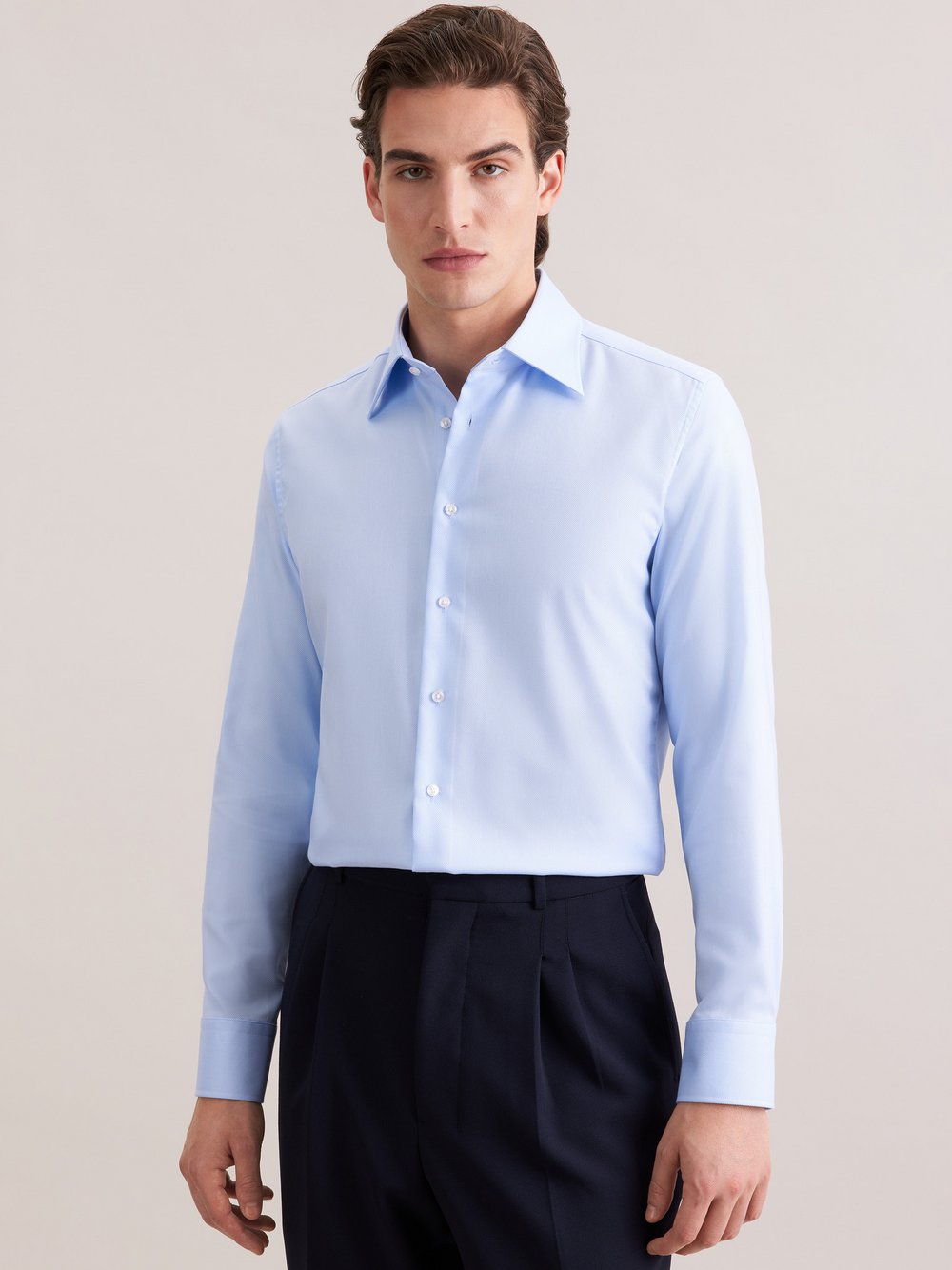 Thumbnail - Seidensticker Business Hemd Herren Slim Fit Baumwolle blau, 39