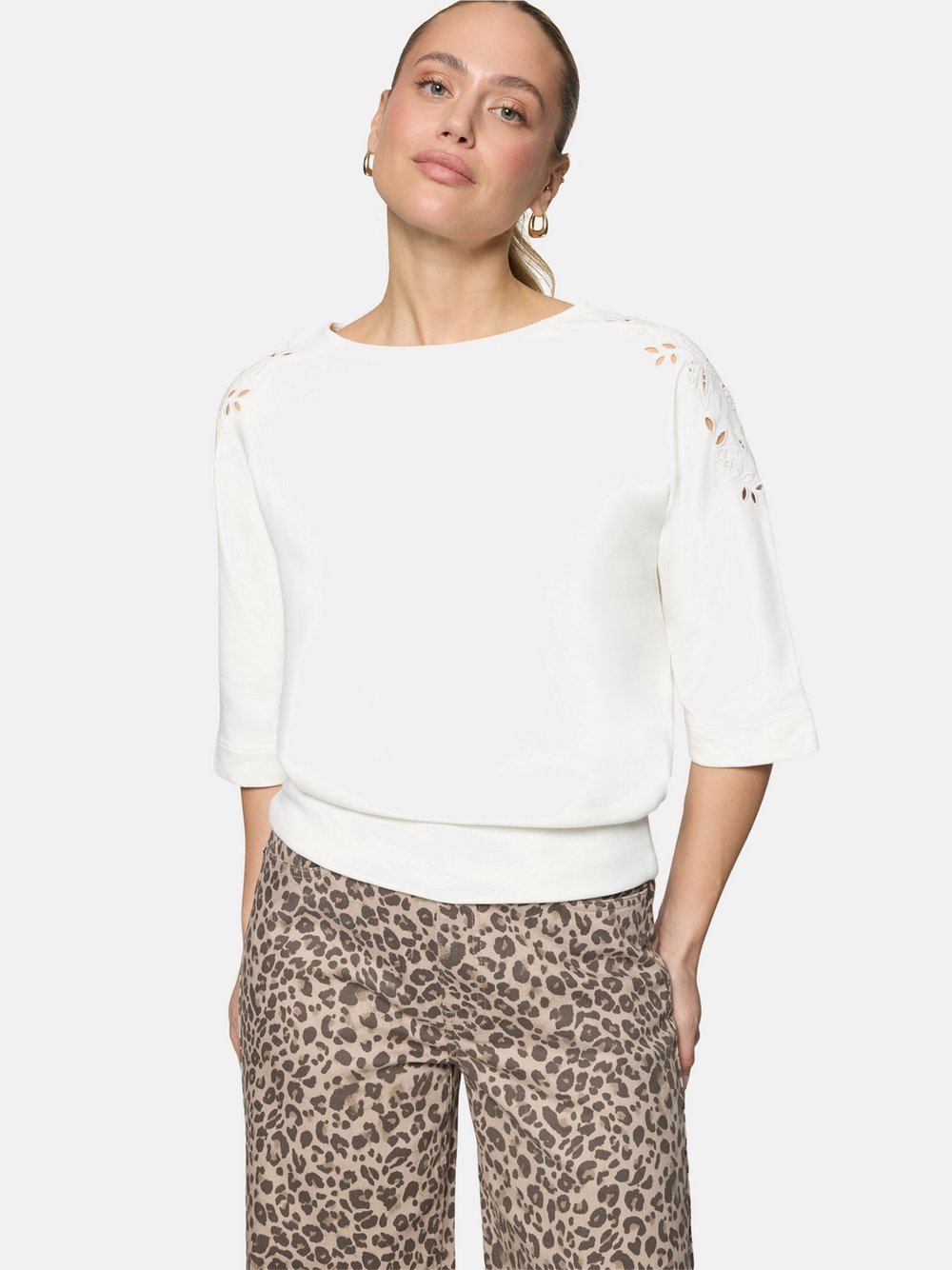 zero Sweatshirt Damen Baumwolle weiß, 40