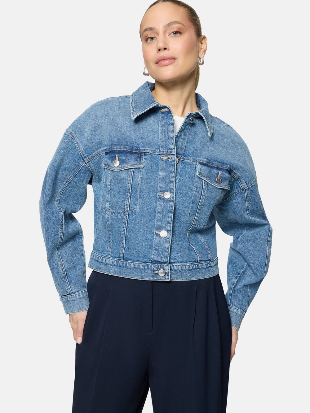 zero Jeansjacke Damen Baumwolle blau, 36