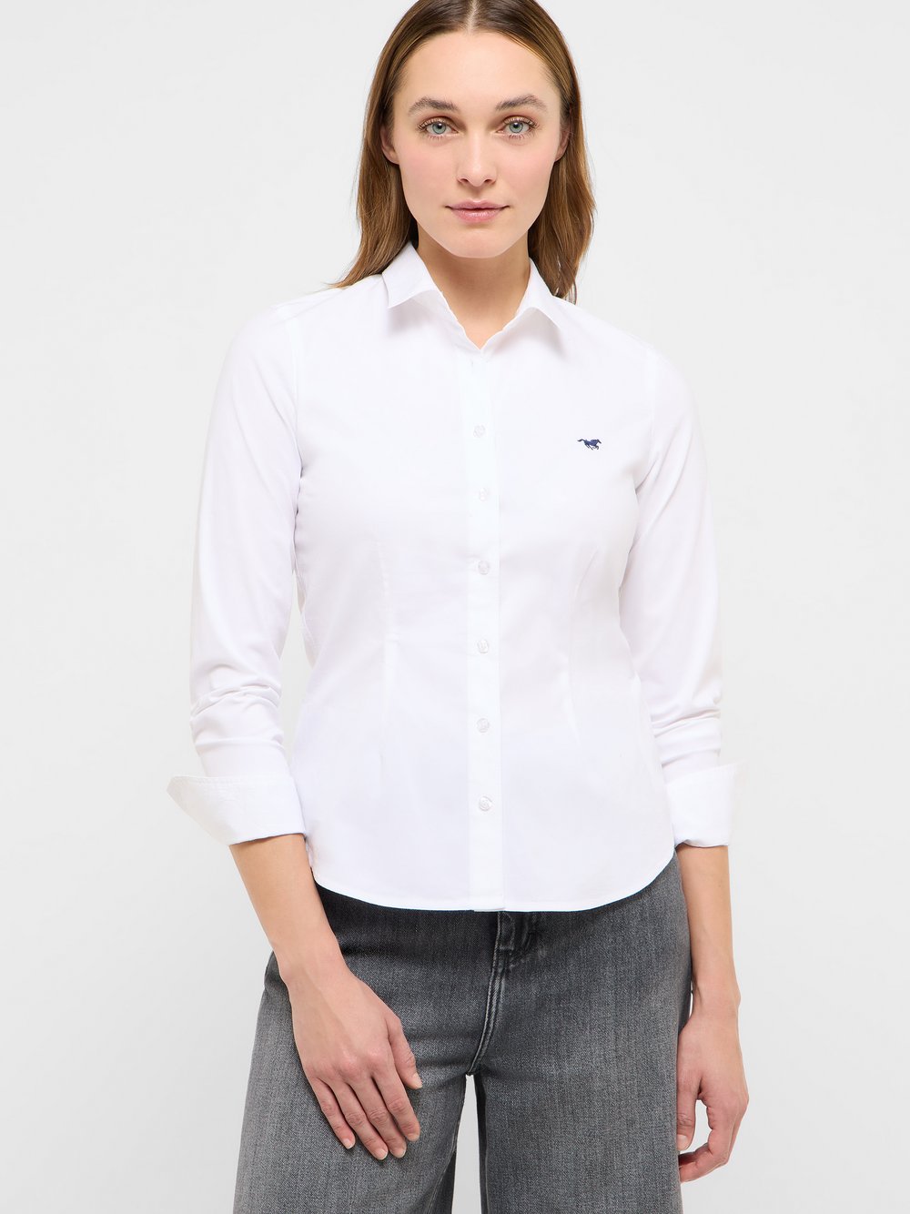 Mustang Bluse Damen Baumwolle weiß, 42