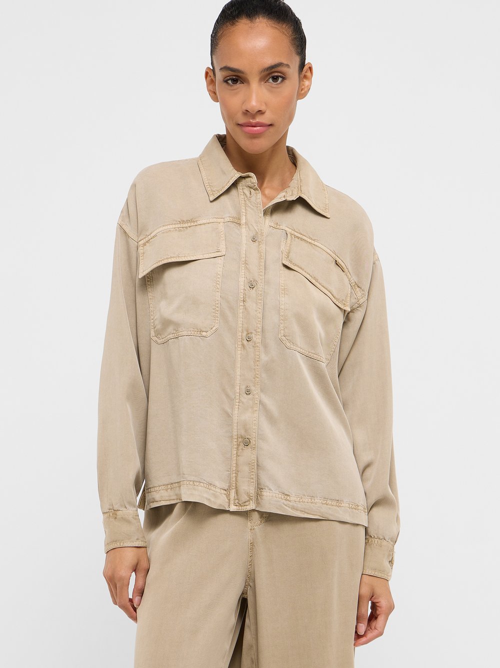 Mustang Bluse Damen Lyocell beige, 36