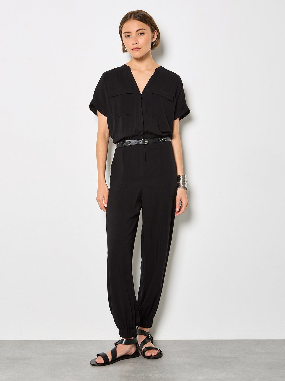 VAN GRAAF Apricot Damen Schwarz Jumpsuit Viskose Größe 36