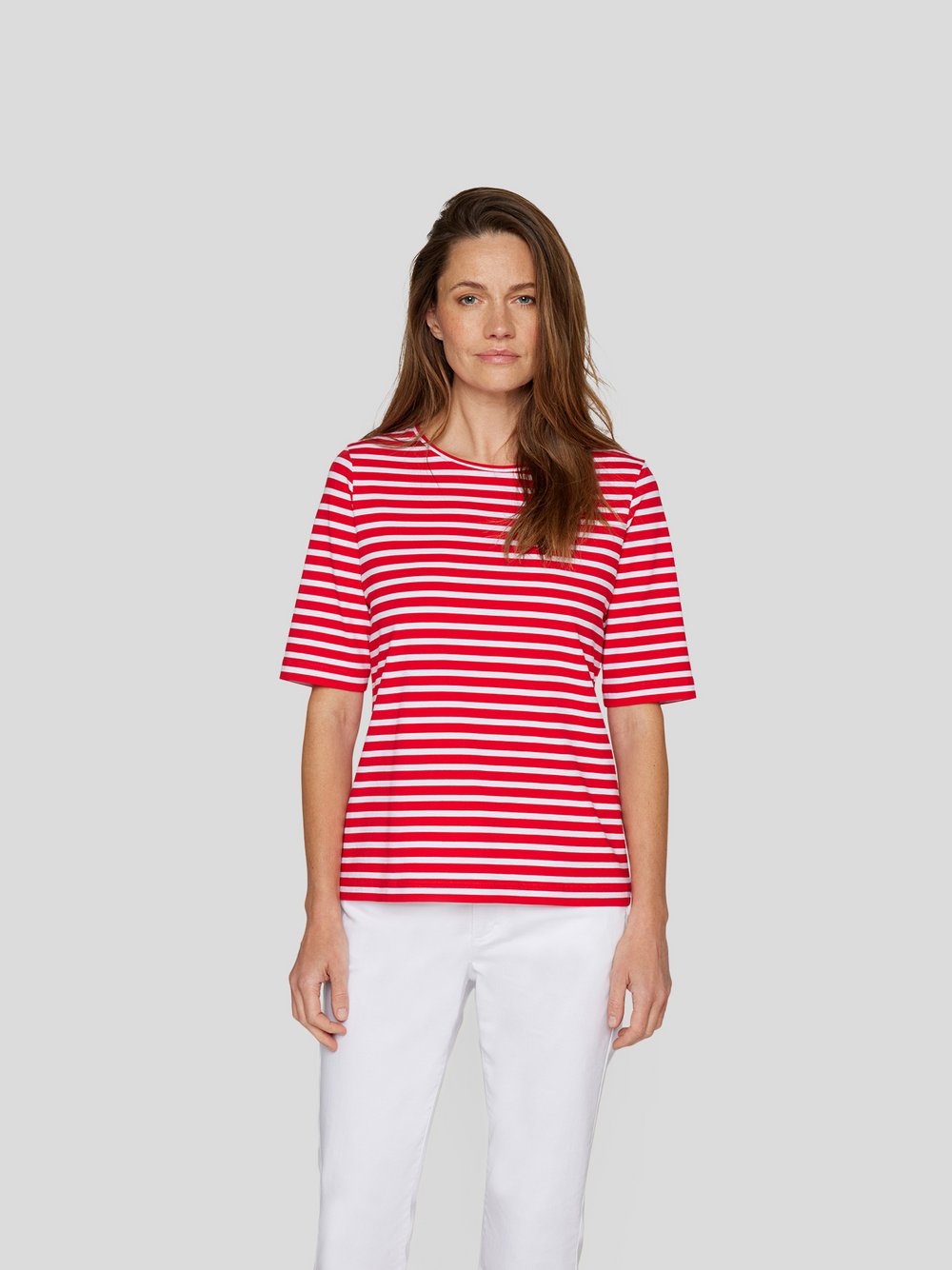 RABE T-Shirt Damen Baumwolle rot gemustert, 38