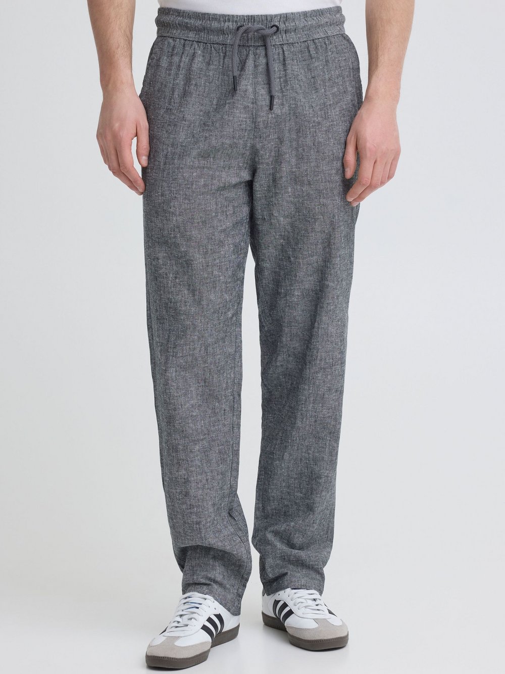 BLEND Leinenhose Herren Baumwolle schwarz meliert, M