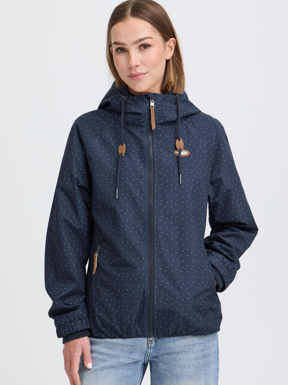 OXMO Windbreaker Damen blau gepunktet, M