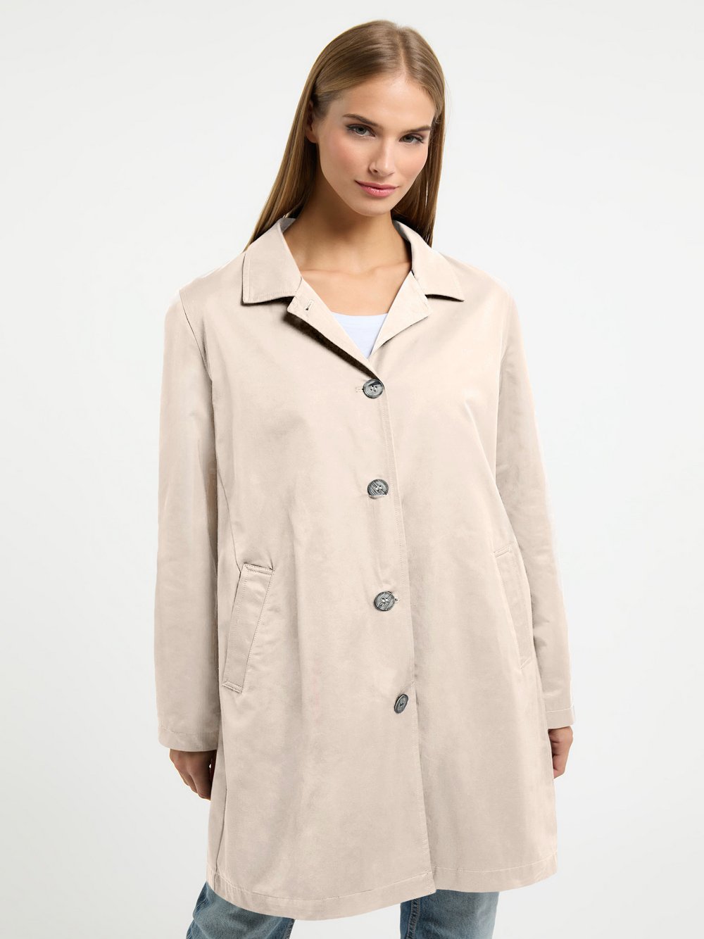 Thumbnail - Frieda & Freddies Kurzmantel Damen Baumwolle beige, 42