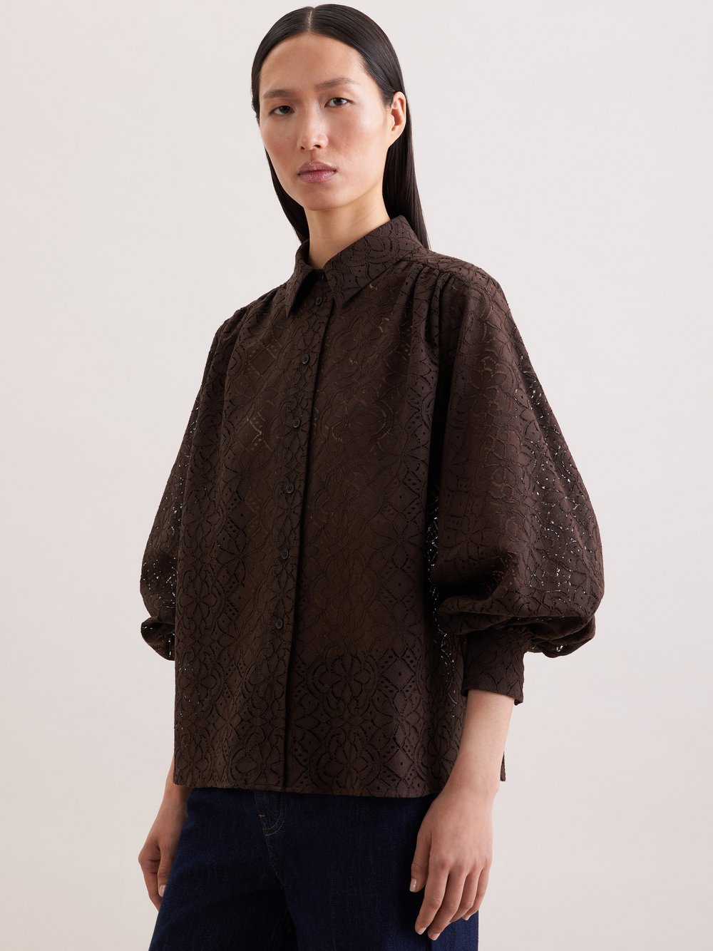 Seidensticker Hemdbluse Damen Baumwolle braun, 34