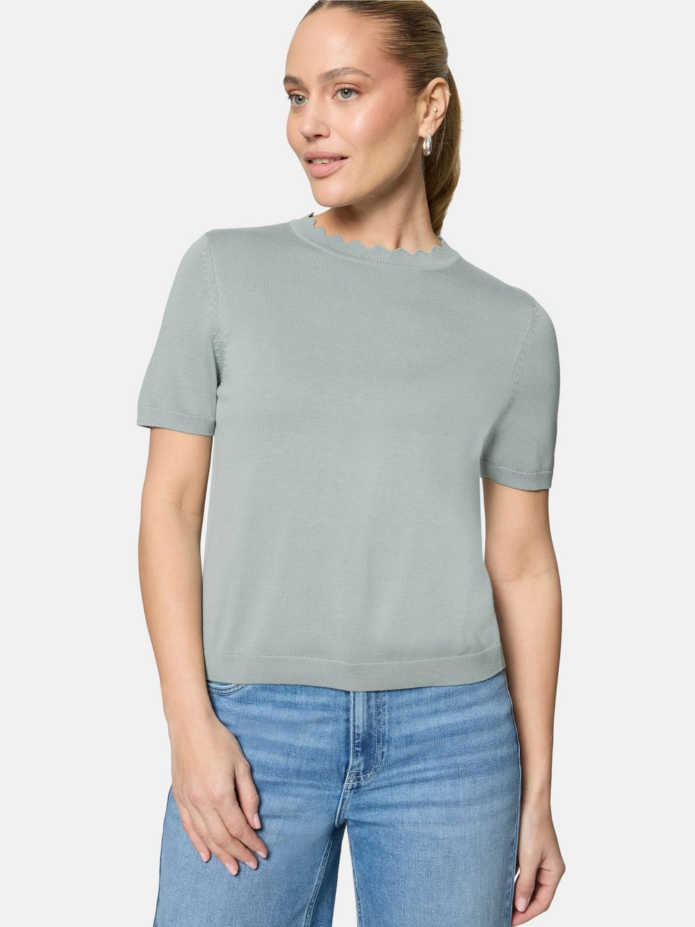 zero Kurzarmpullover Damen Viskose blau, 44