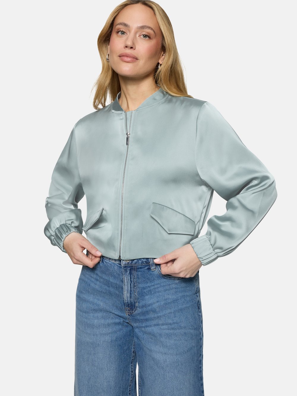 zero Satin-Jacke Damen blau, 38