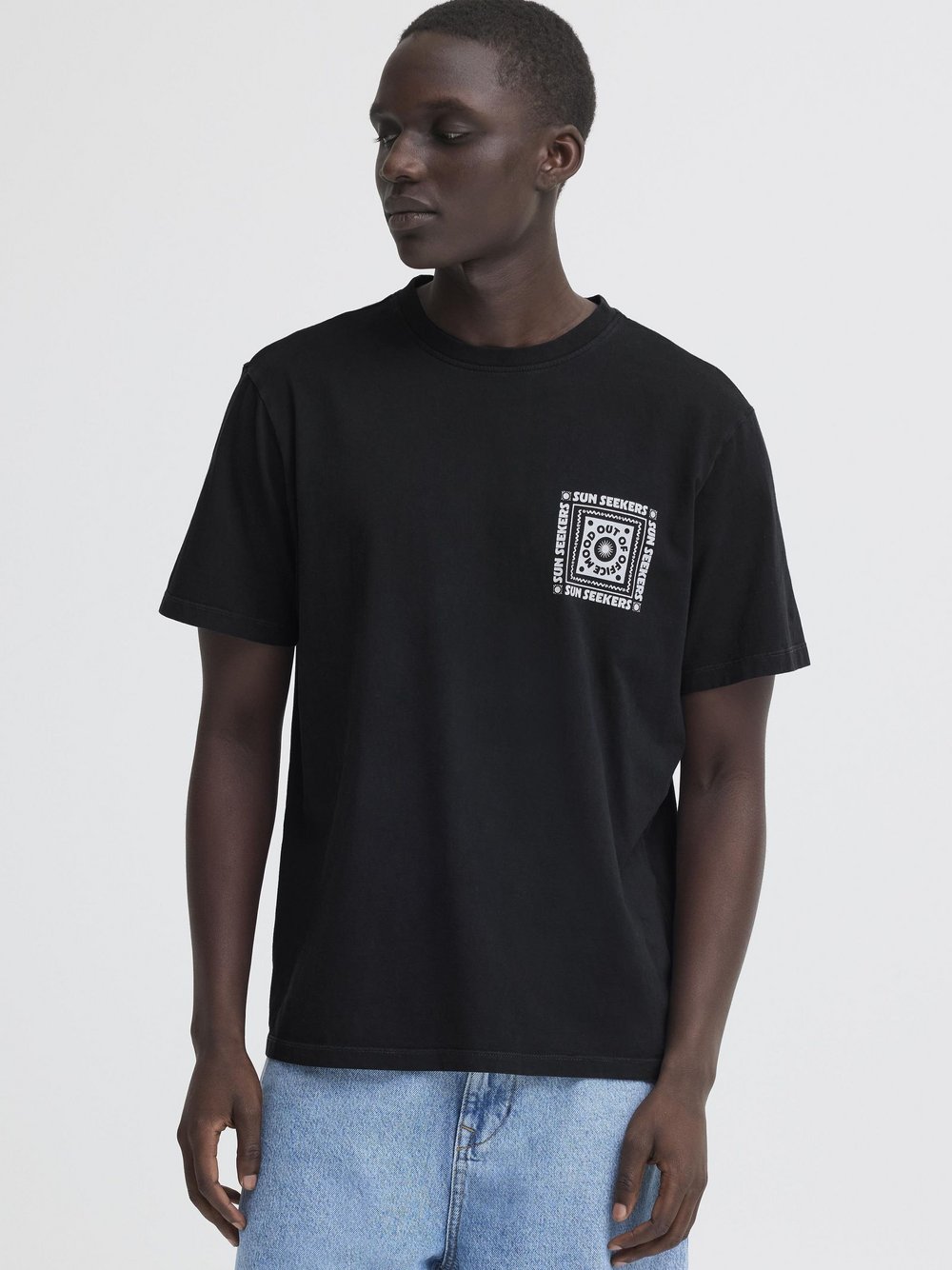 BLEND Rundhalsshirt Herren Baumwolle schwarz bedruckt, XXXL