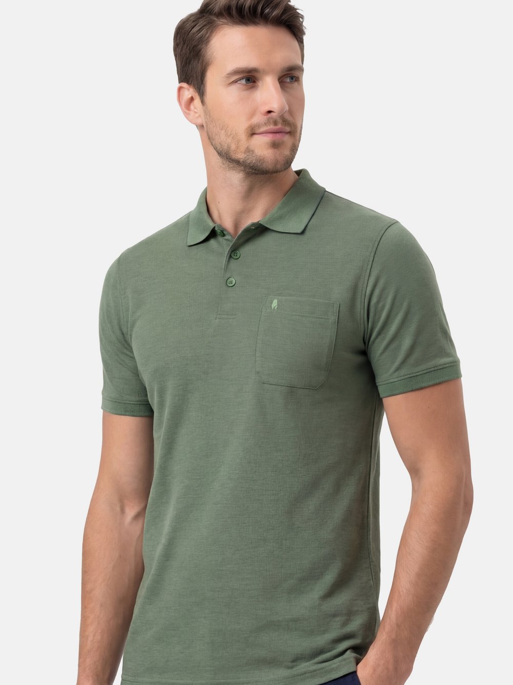 Thumbnail - Ragman Poloshirt Herren Baumwolle grün, XL