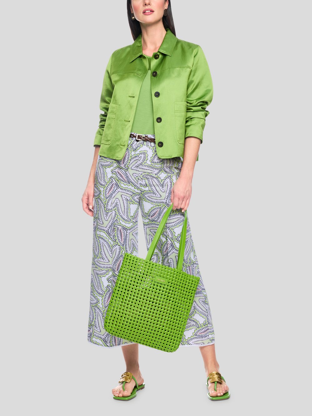 Marc Cain Hose Damen Viskose weiß gemustert, 34