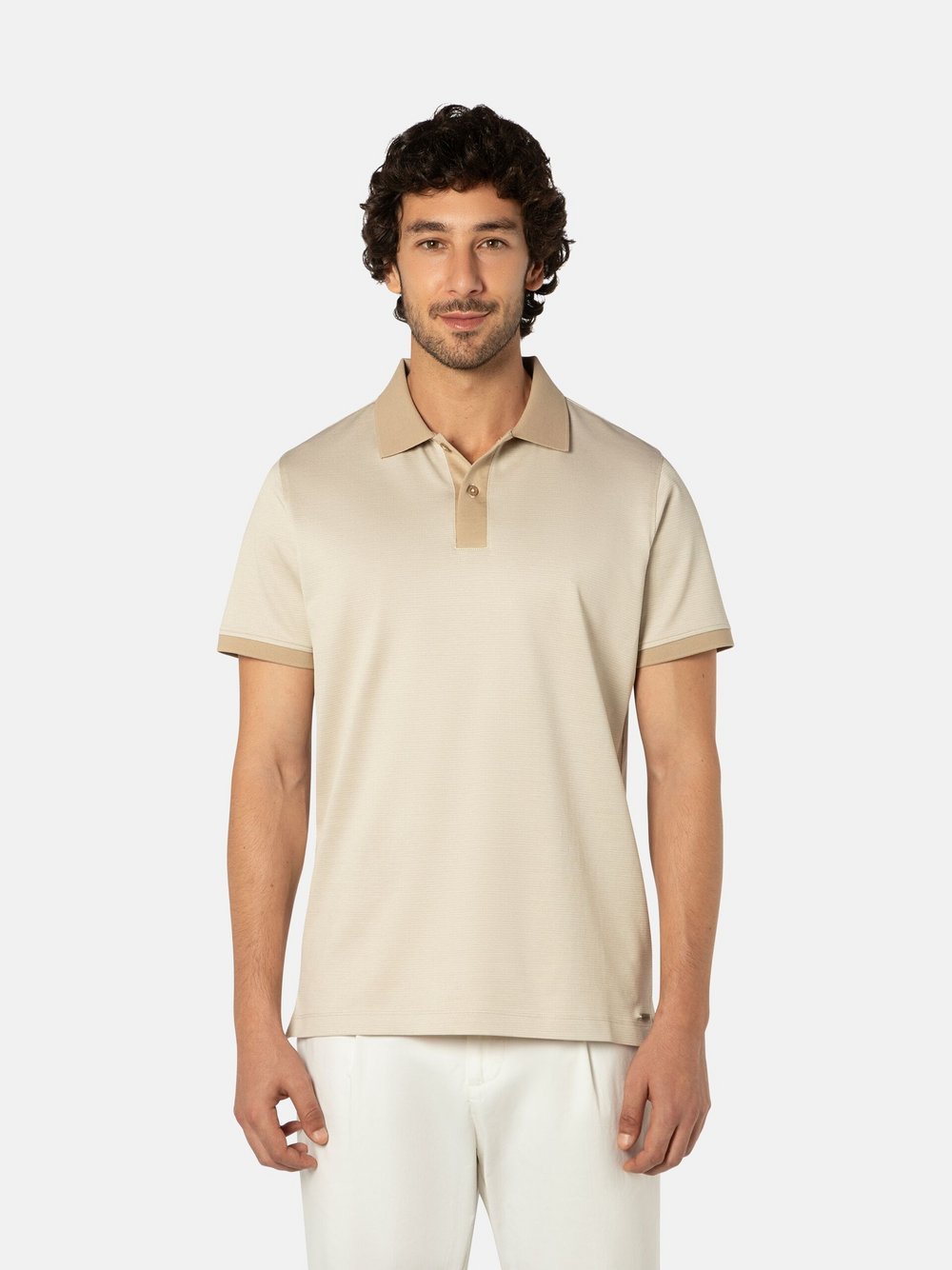 Benvenuto Polo Herren Baumwolle beige, S