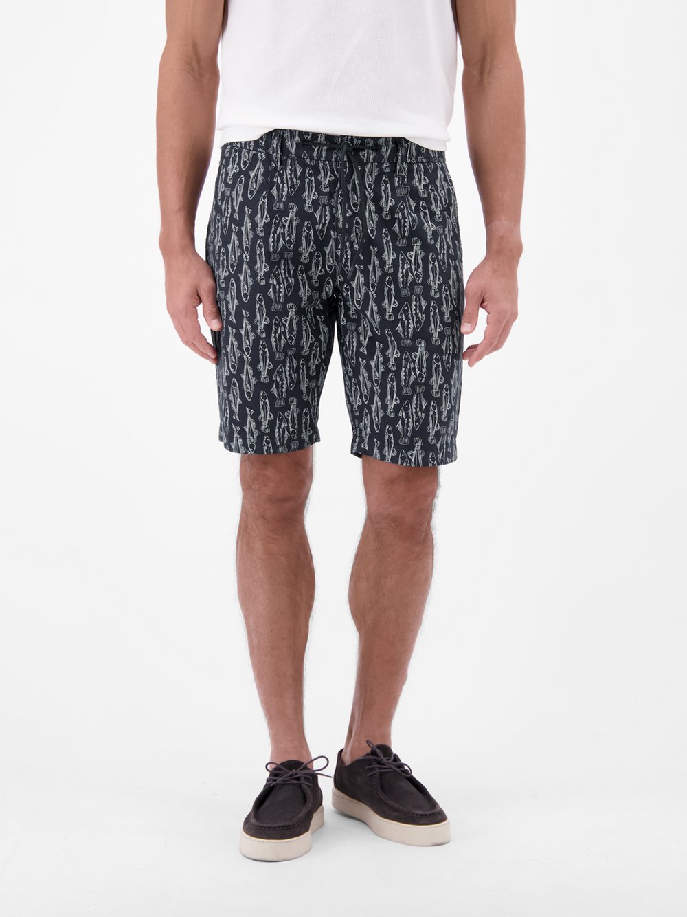 LERROS Chinoshorts Herren Baumwolle blau bedruckt, 30
