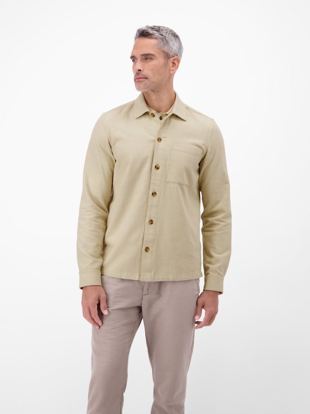Thumbnail - LERROS Langarmhemd Herren Regular Fit Baumwolle beige, M