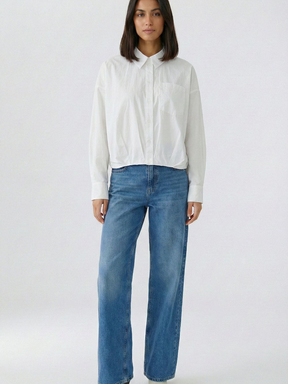 Thumbnail - Oui Bluse Damen Baumwolle weiß, 44