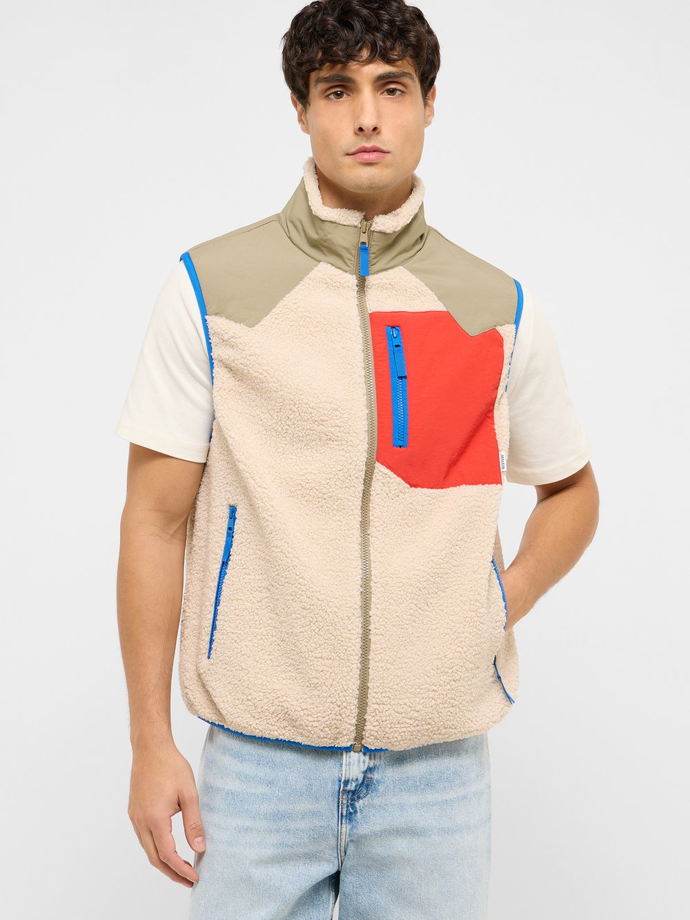 Mustang Weste Herren beige gemustert, XXL