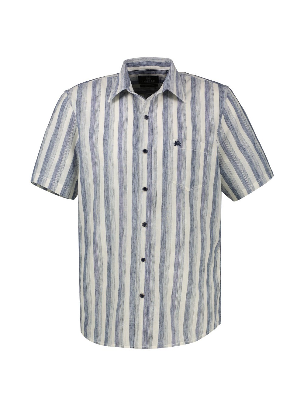 LERROS Kurzarmhemd Herren Regular Fit blau gestreift, L