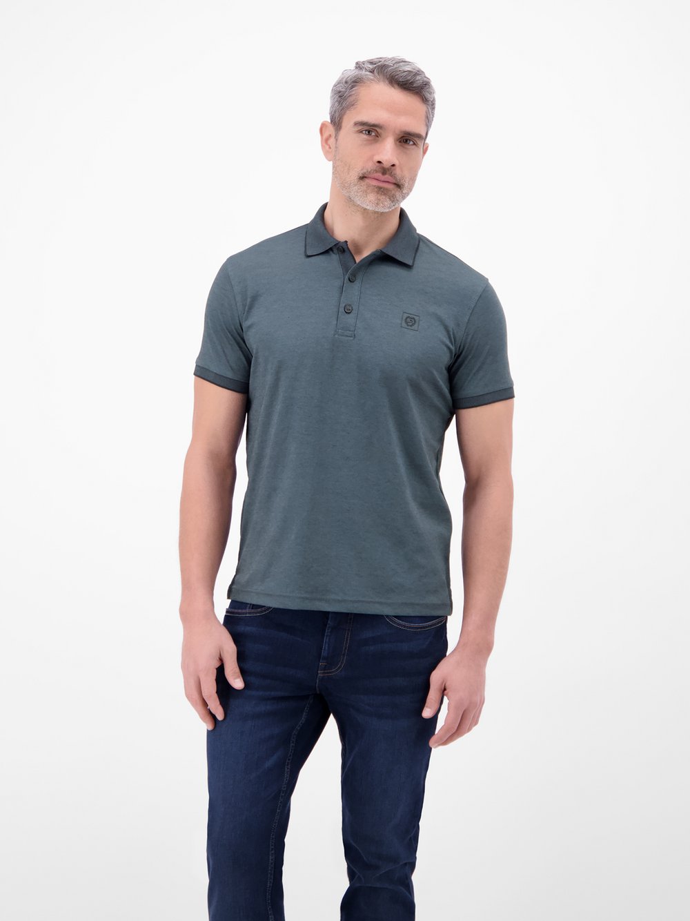 LERROS Poloshirt Herren Baumwolle blau, L