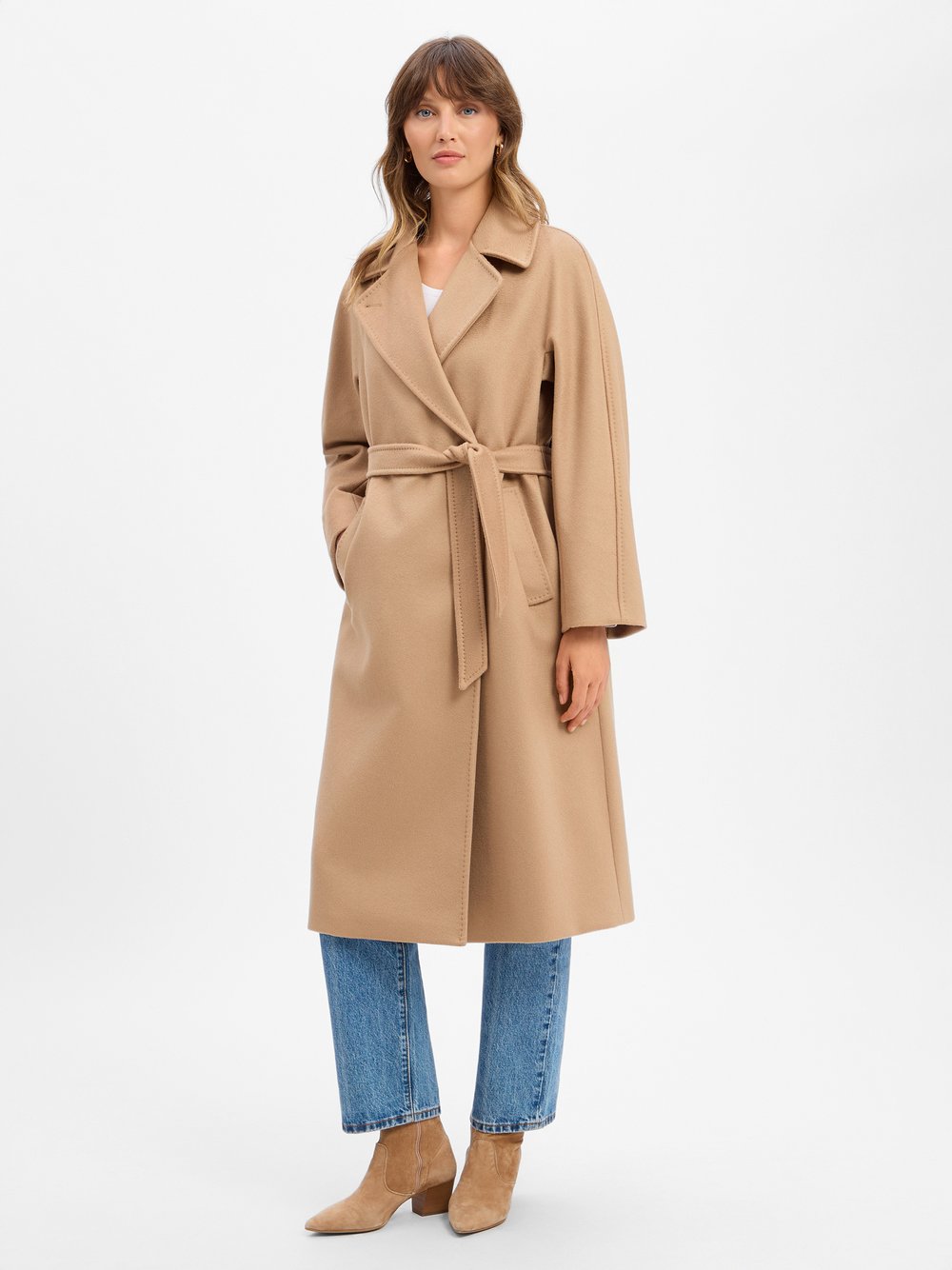 Weekend Max Mara Damen Hellbraun Wollmantel Resina 2625016102 Regular Fit - Bild 3