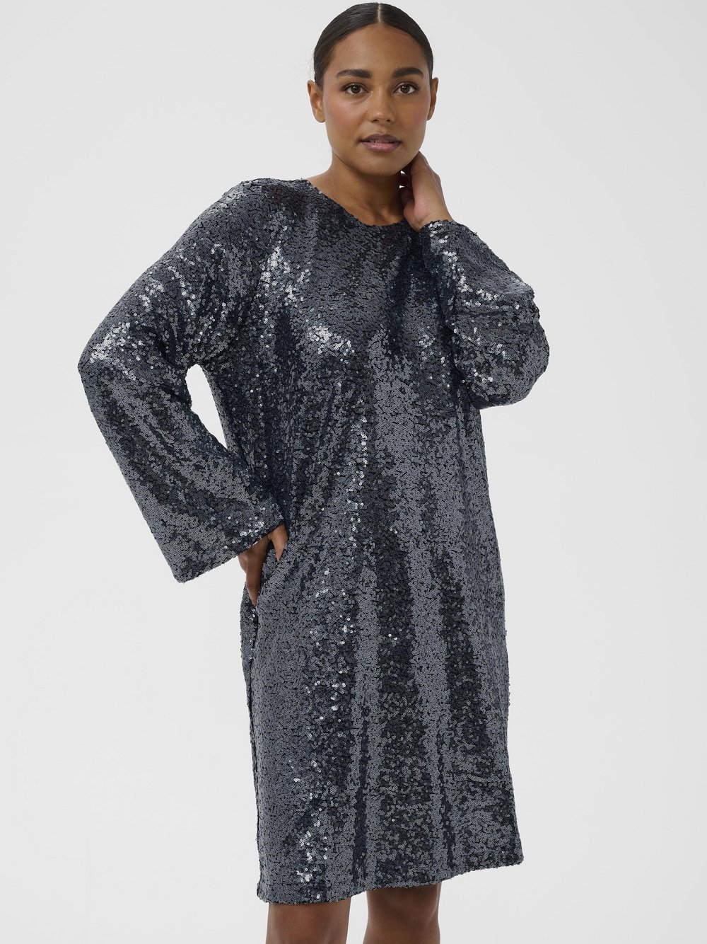 Thumbnail - Kaffe Kleid KAlau Damen silber, XS