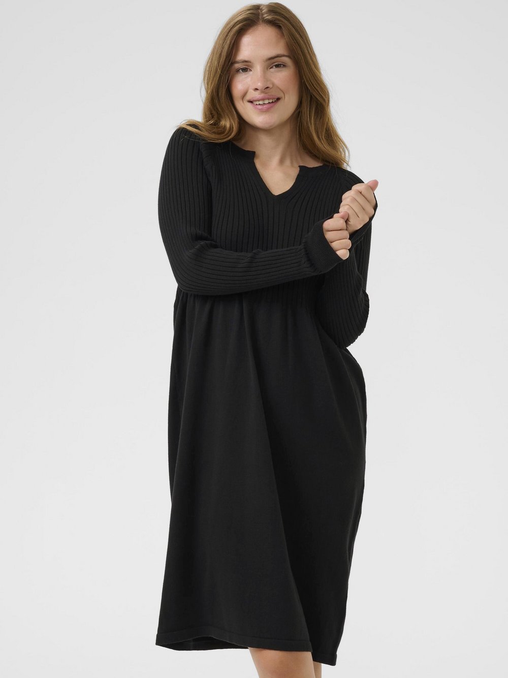 Kaffe Damen Noir Kleid Mit Langen Ärmeln, Kadora - Bild 2