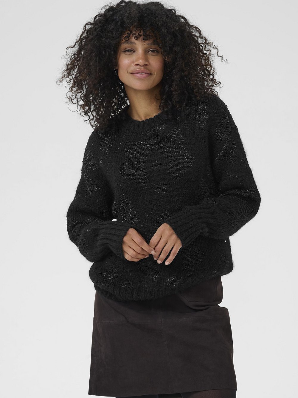 Kaffe, Damen, Pullover, Sandra, Schwarz, Silber, (XL) - Bild 3
