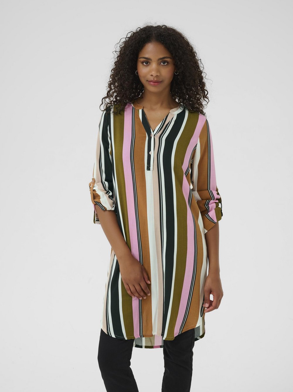 Thumbnail - Kaffe Kleid KAmarana Damen Viskose mehrfarbig gestreift, 34