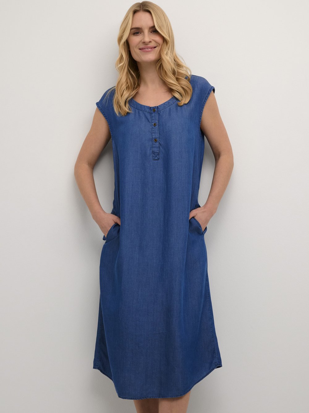 Thumbnail - Kaffe Kleid BPelina Damen Lyocell blau, XL