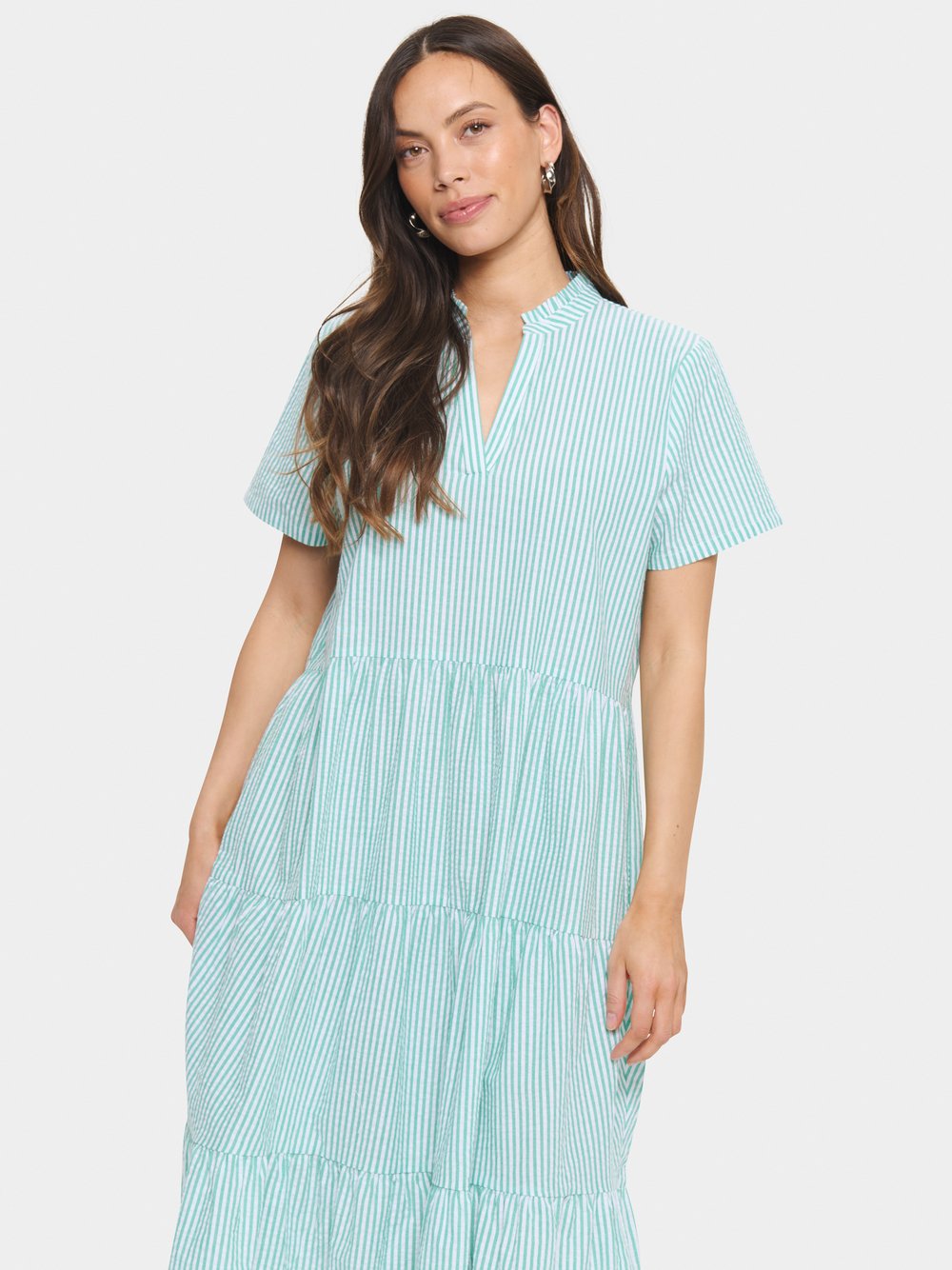 Thumbnail - Saint Tropez Kleid ElmikoSZ Damen Baumwolle mehrfarbig gestreift, L