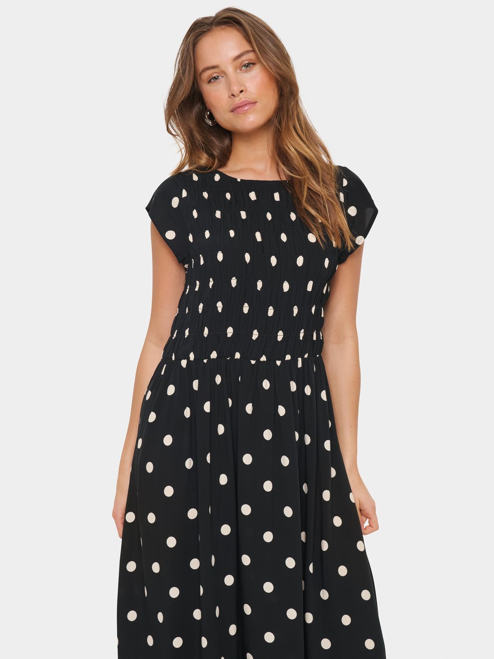 Saint Tropez Kleid GislaSZ Damen Viskose schwarz gepunktet, S