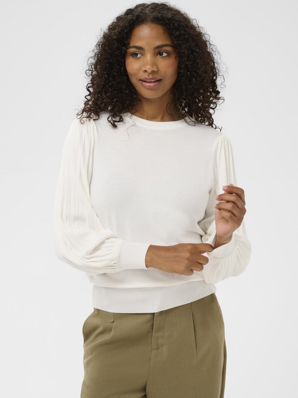 Kaffe Damen Weiß Strickpullover, Lone - Bild 6
