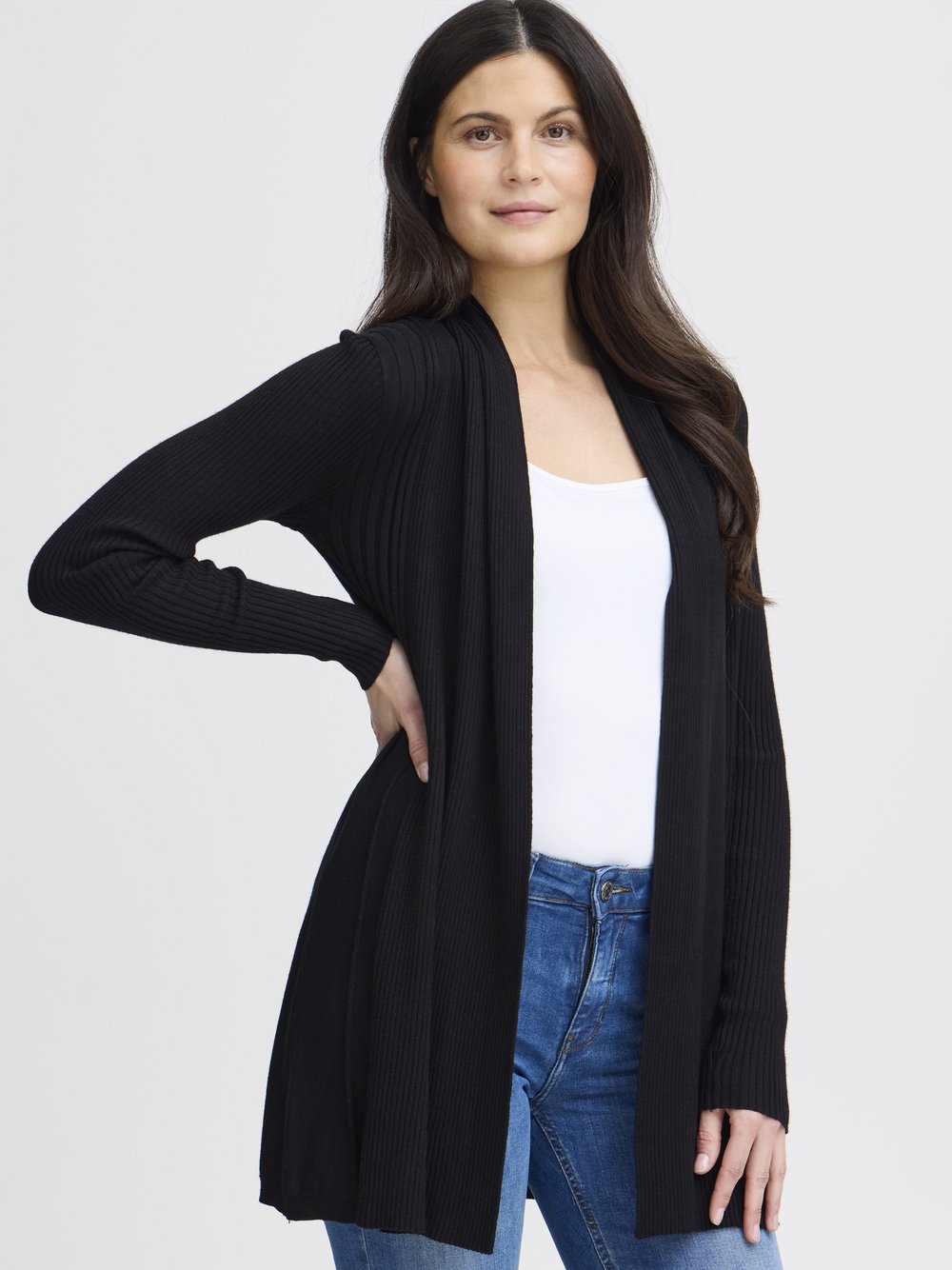 fransa Strickjacke FRZubasic Damen Viskose schwarz, XS