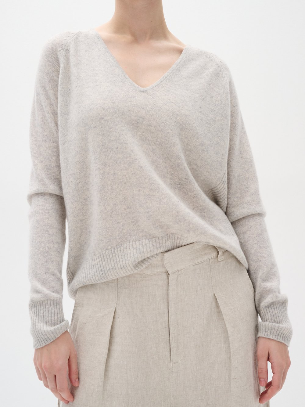 Inwear Strickpullover Lukka Damen Cashmere grau meliert, S/M