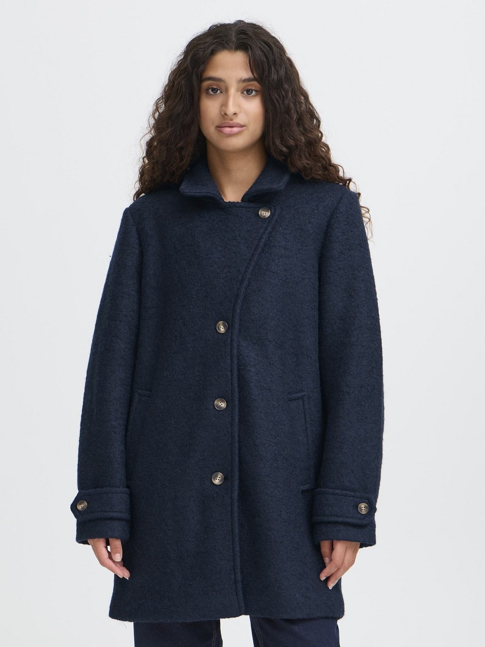 Thumbnail - Ichi Mantel IHSTIPA Damen Wolle blau, 40