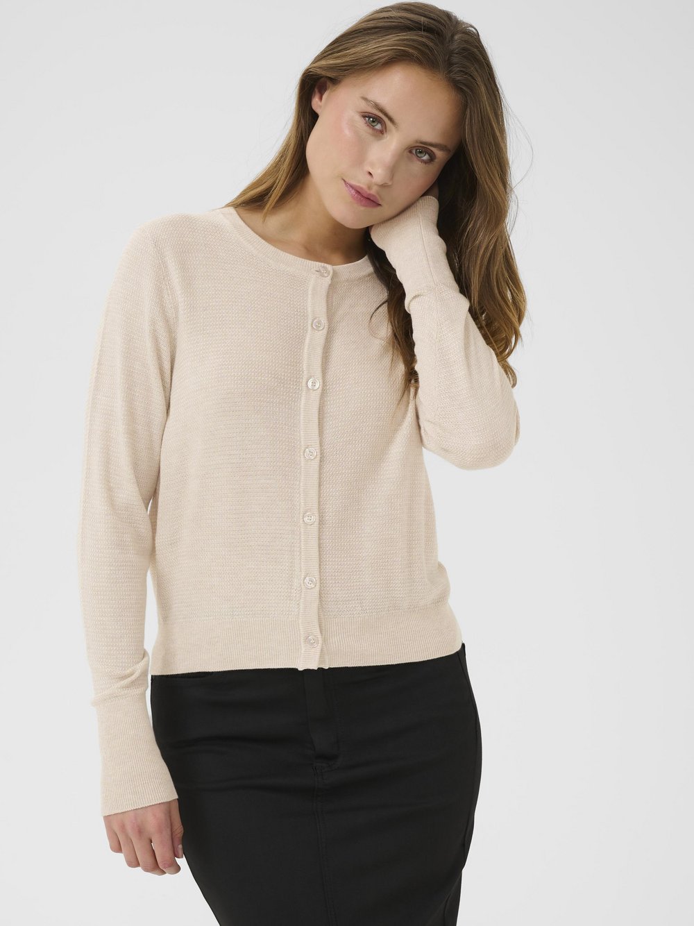 Thumbnail - Kaffe Strickjacke KAamalia Damen Viskose weiß, M