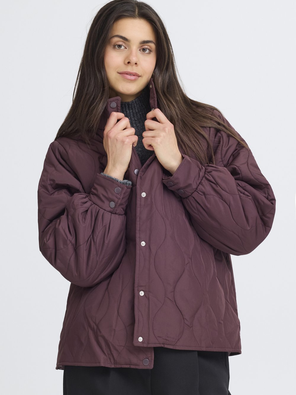 Thumbnail - fransa Jacke FREGIA Damen rot strukturiert, XL